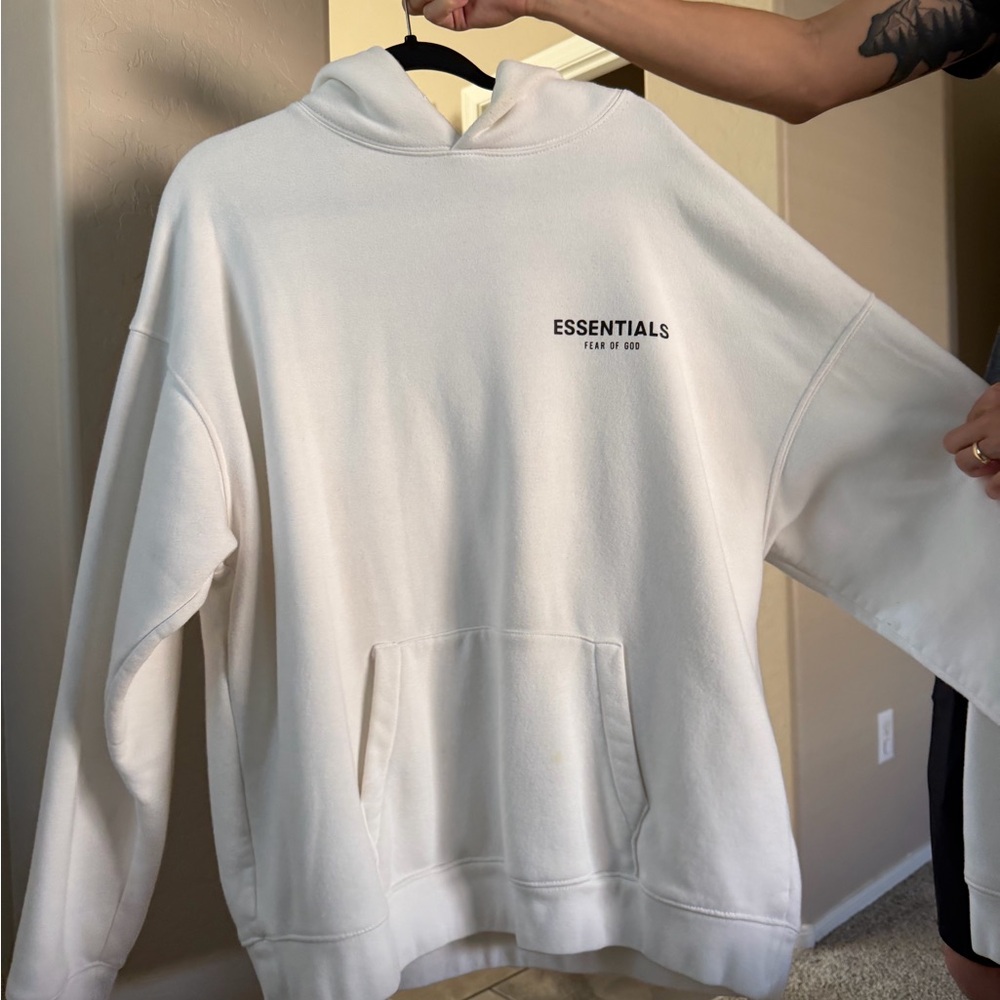 Fear of God Essentials White Hoodie